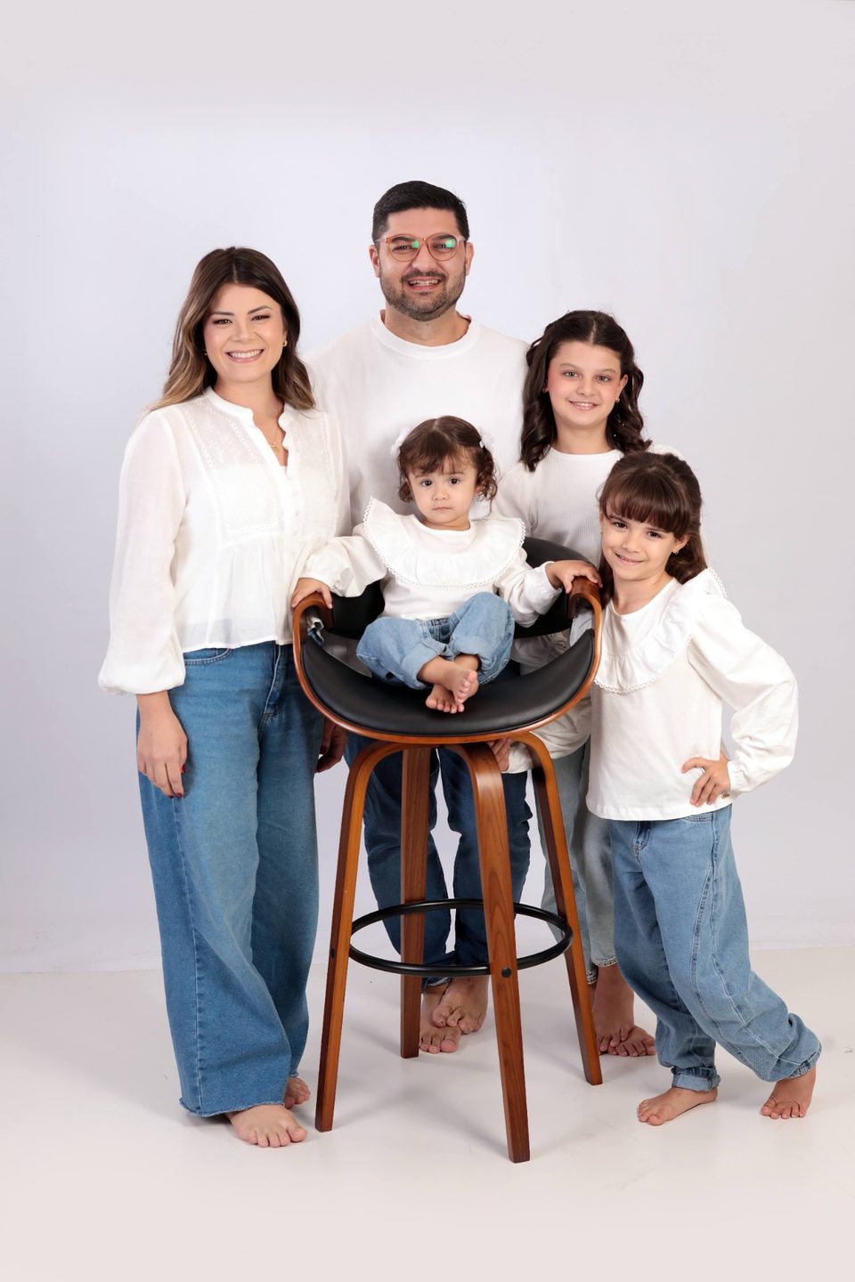 Samara, o Neto e as três filhas — Sophia, Helena e Aurora